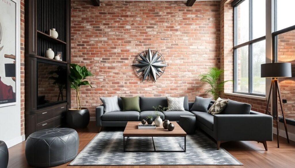 Отделка стен декоративным кирпичом в интерьере: идеи и монтаж - иллюстрация