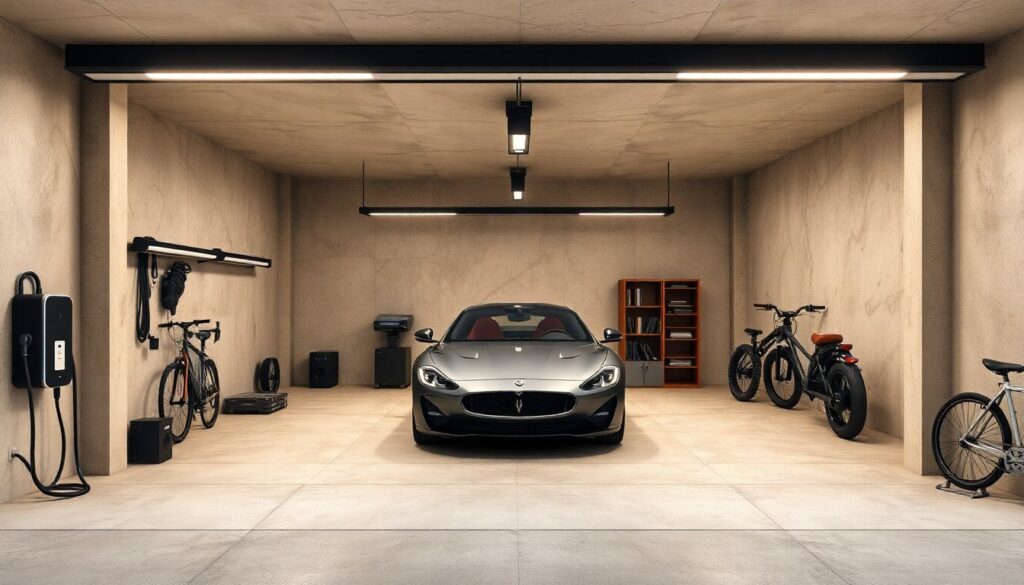 Проекты домов с гаражом на две машины - иллюстрация