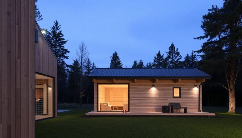 Проекты гостевых домов с баней или сауной - иллюстрация