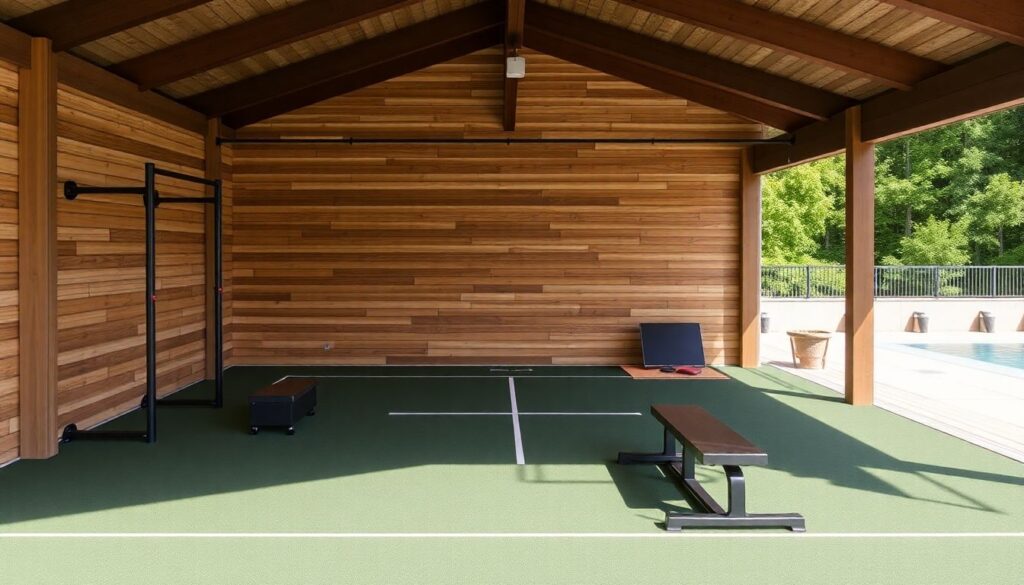 Обустройство спортивной площадки на загородном участке - иллюстрация