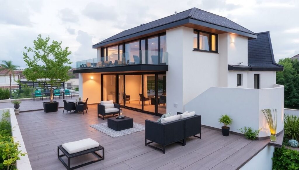 Проекты домов с террасой на крыше: особенности и реализация - иллюстрация