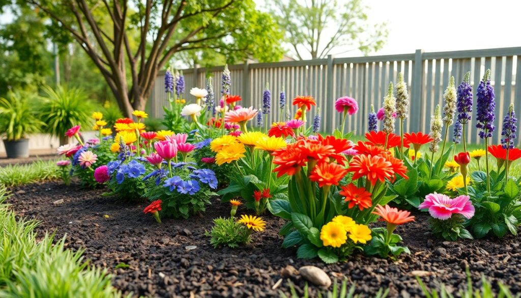 Идеи для цветника перед домом: от весны до осени - иллюстрация