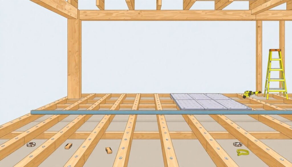 Деревянное перекрытие по металлическим балкам: расчет и монтаж - иллюстрация