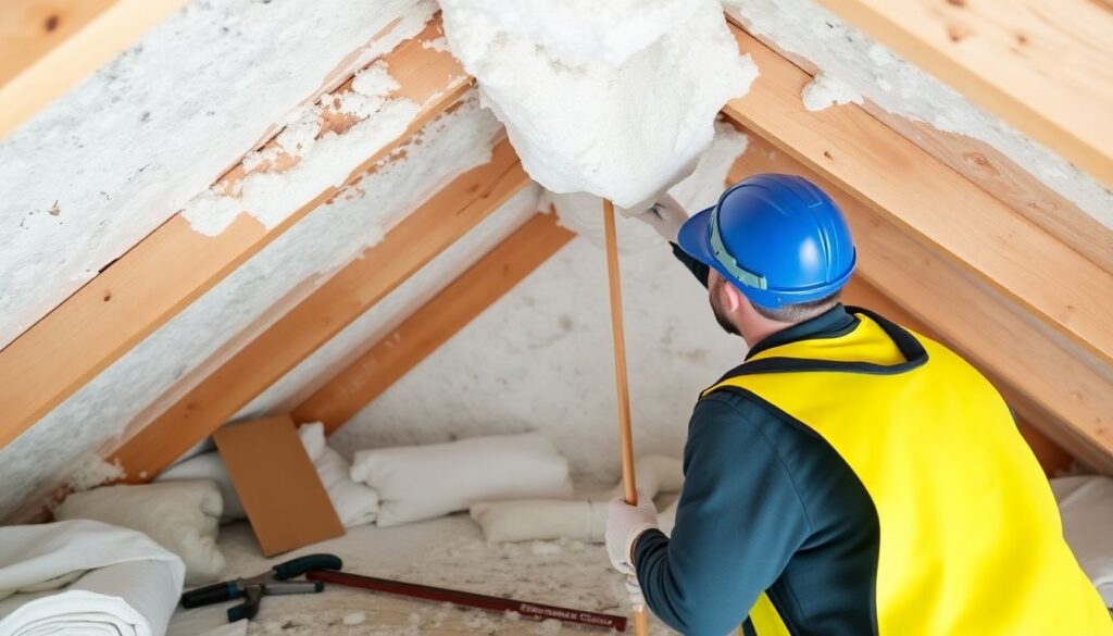 Утепление потолка в частном доме со стороны холодного чердака - иллюстрация