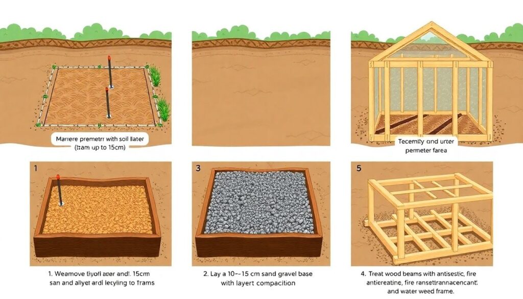 Как сделать фундамент для теплицы из бруса, блоков, свай - иллюстрация