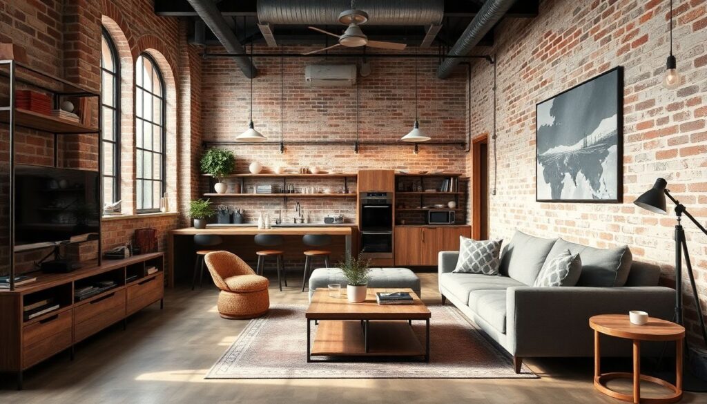 Дизайн интерьера в индустриальном стиле: фото-примеры - иллюстрация