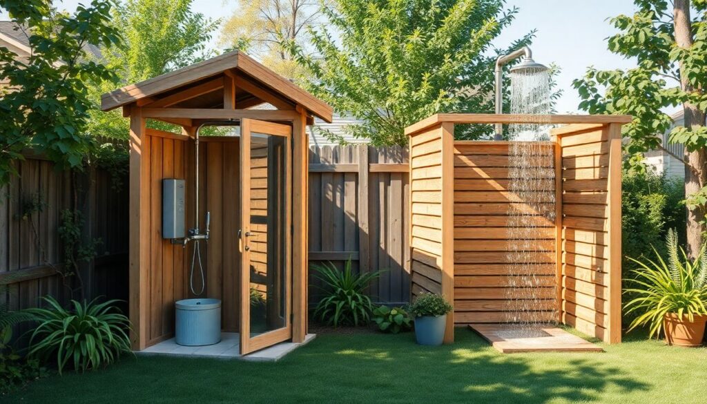 Обустройство летнего душа на даче: простые и красивые варианты - иллюстрация