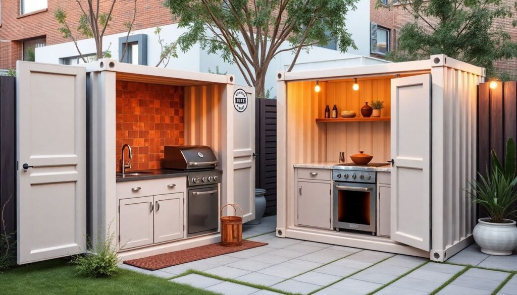 Проекты домов с большой террасой и зоной барбекю - иллюстрация