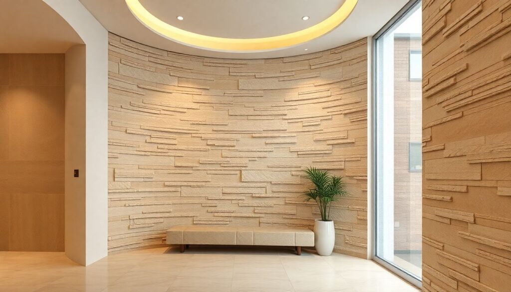 Отделка стен гибким камнем: технология и фото в интерьере - иллюстрация