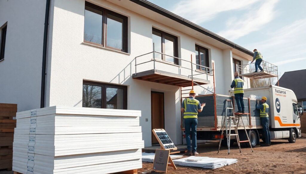 Утепление наружных стен пенополистиролом (ППС) - иллюстрация