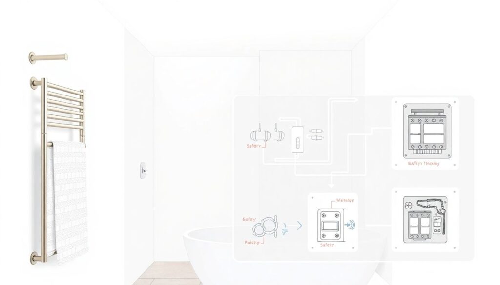 Установка и подключение электрического полотенцесушителя - иллюстрация