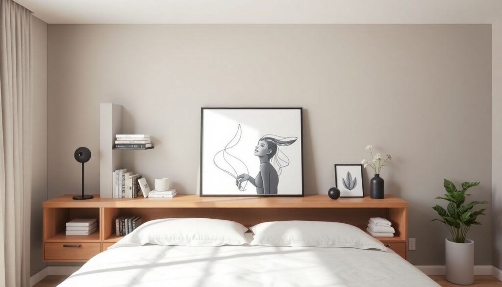 Оформление изголовья кровати в спальне: 30 идей - иллюстрация