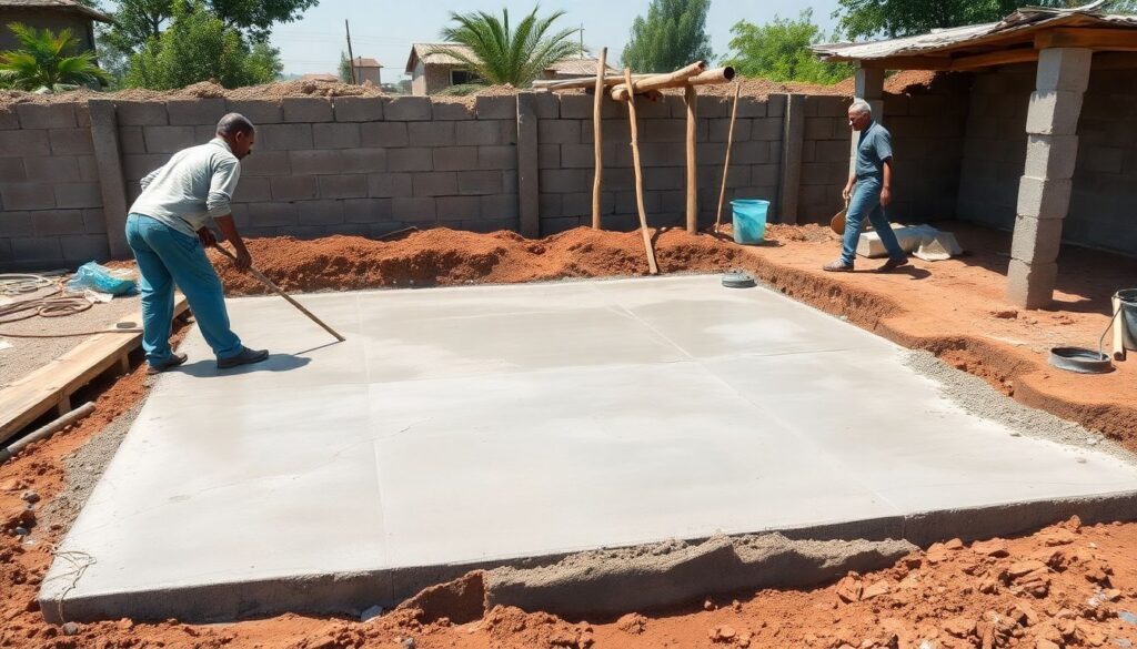 Бетонирование площадки под автомобиль на даче своими руками - иллюстрация