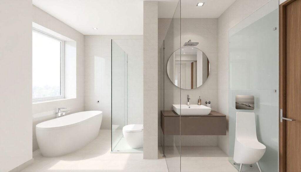 Дизайн ванной комнаты с душевой кабиной: фото и планировки - иллюстрация