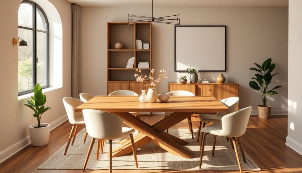 Идеи для оформления обеденной зоны на кухне и в гостиной - иллюстрация