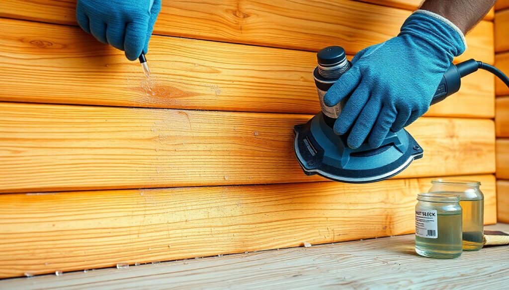 Шлифовка и покраска дома из бруса: технология и выбор материалов - иллюстрация