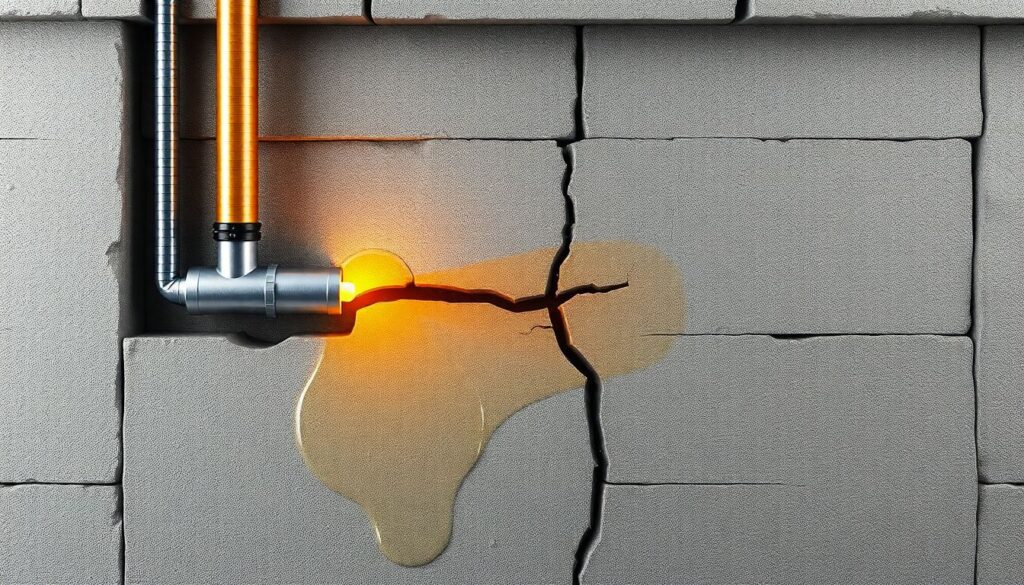 Ремонт и гидроизоляция трещин в фундаменте - иллюстрация