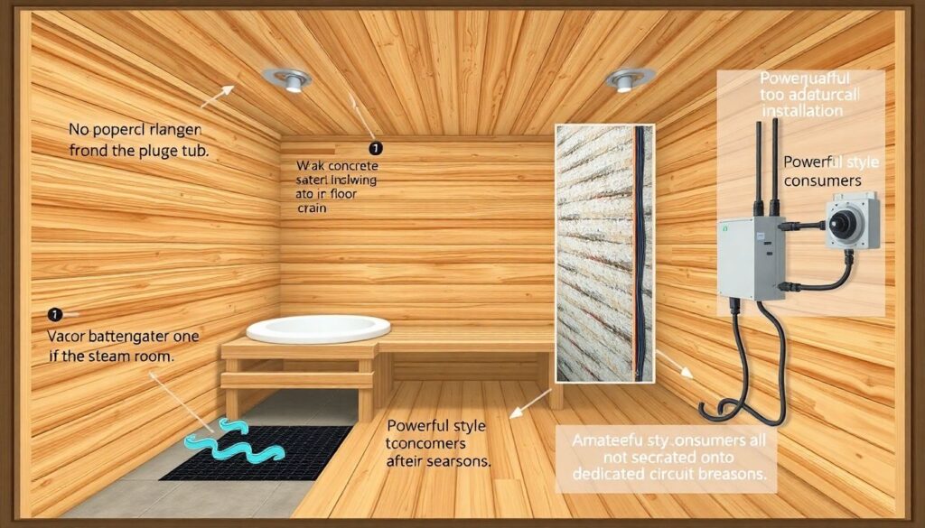 Проекты домов с сауной и небольшим бассейном (купелью) - иллюстрация